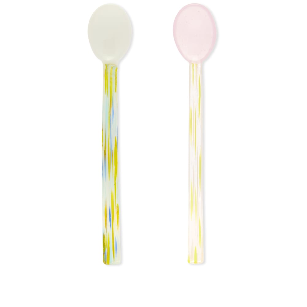 HAY Glass Spoons Set Of 2 Pink & White END.