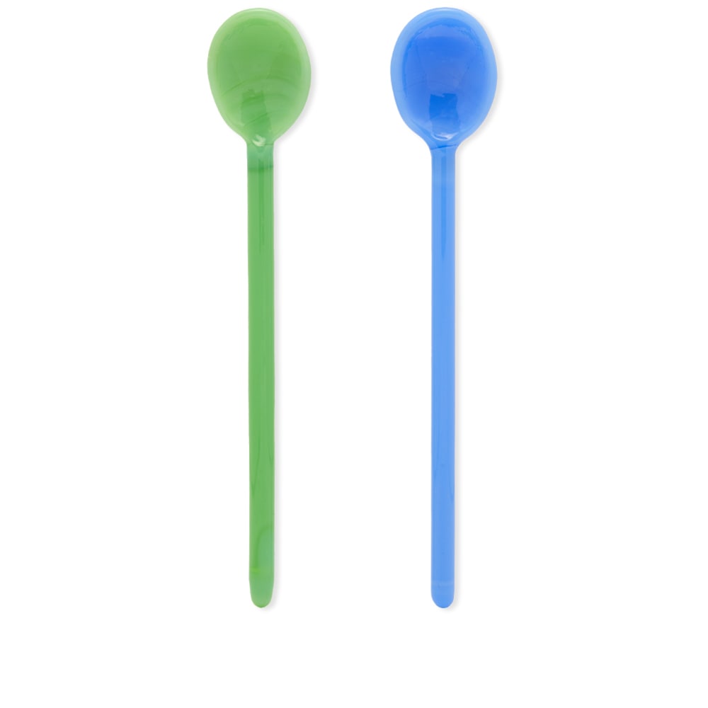 HAY Glass Spoons Set Of 2 Sky Blue & Green END.