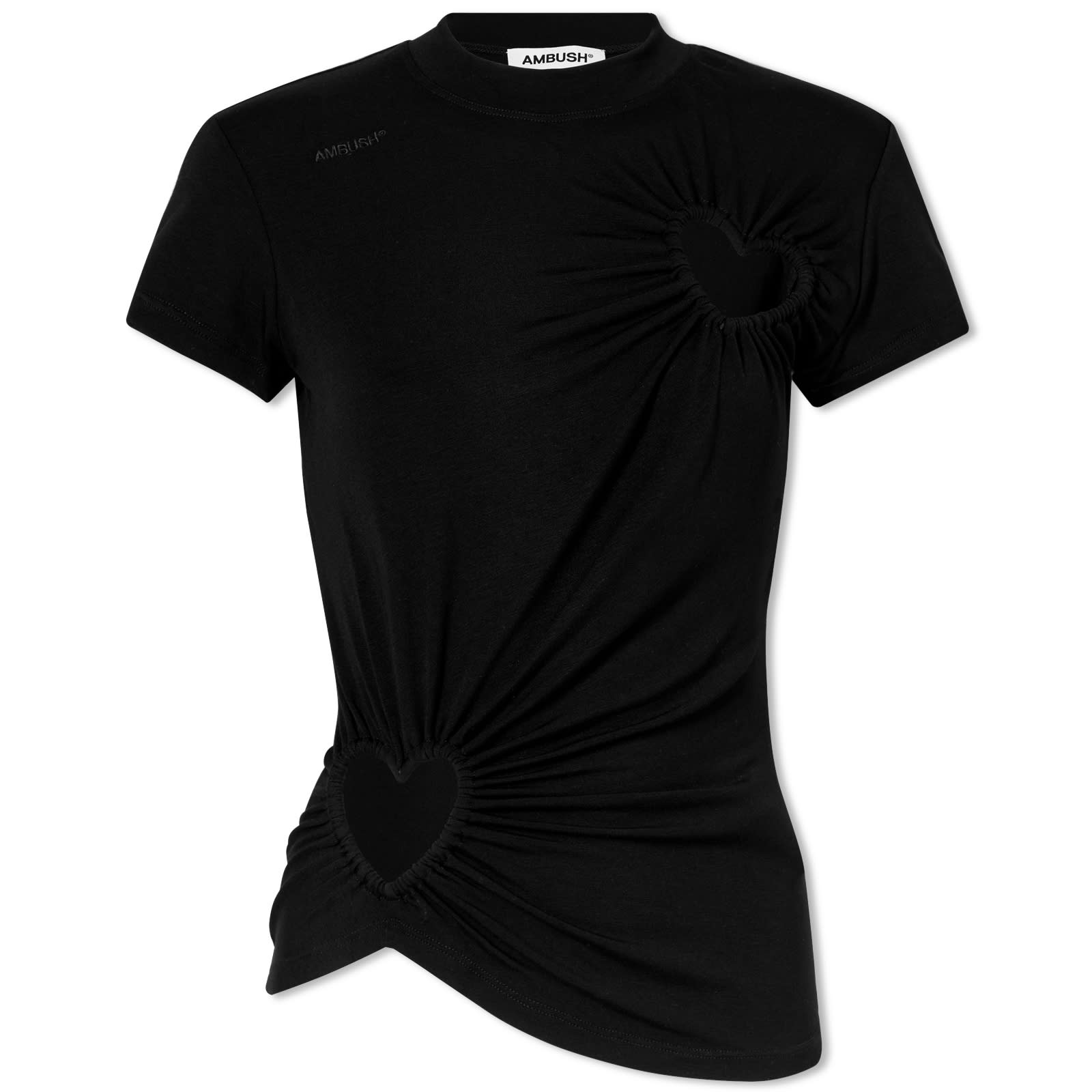 AMBUSH ハートカットアウトtee ブラック Ambush Cut Out Hearts T-Shirt Black | END. (SE)