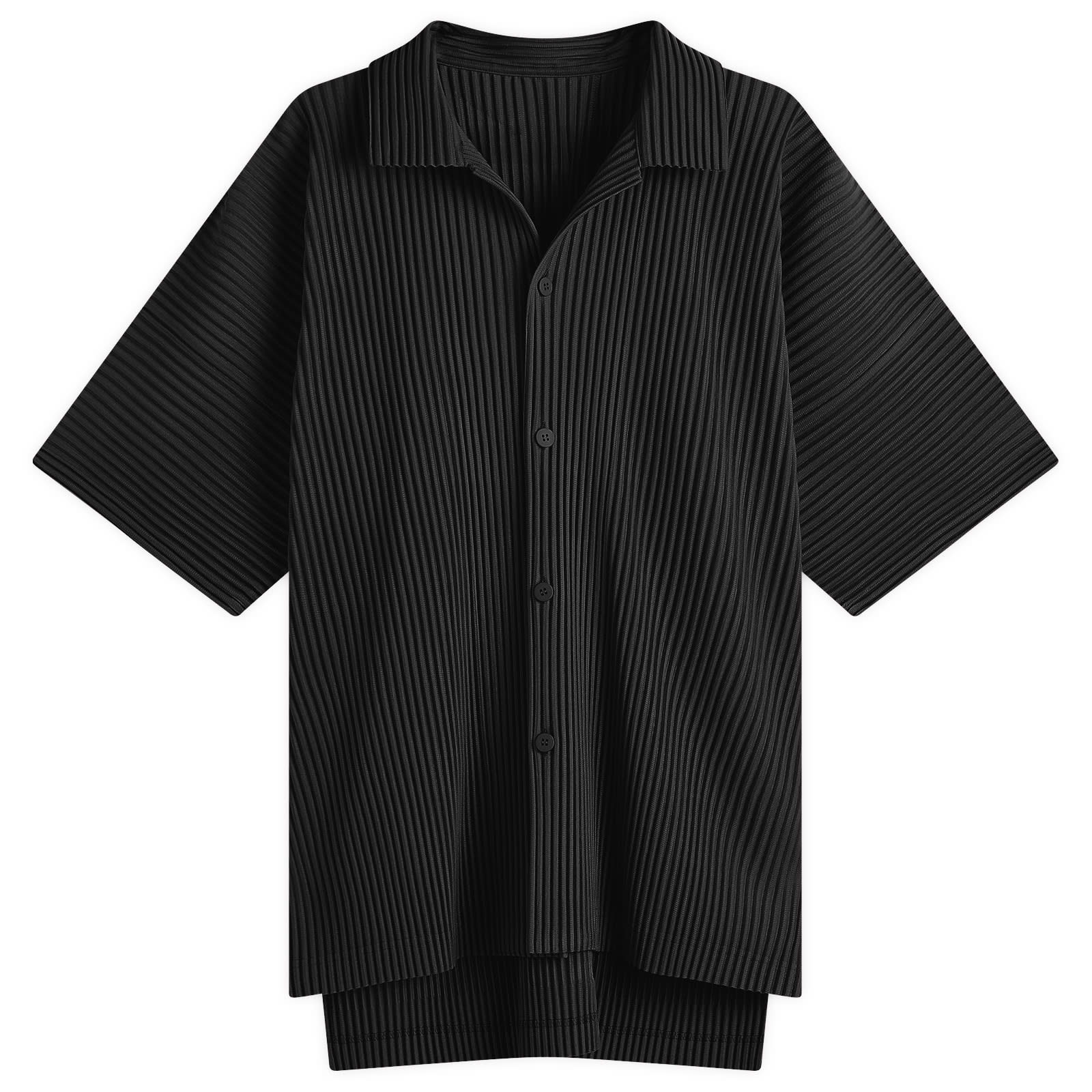 Homme Plissé Issey Miyake Men's Pleated Vacation Shirt Black