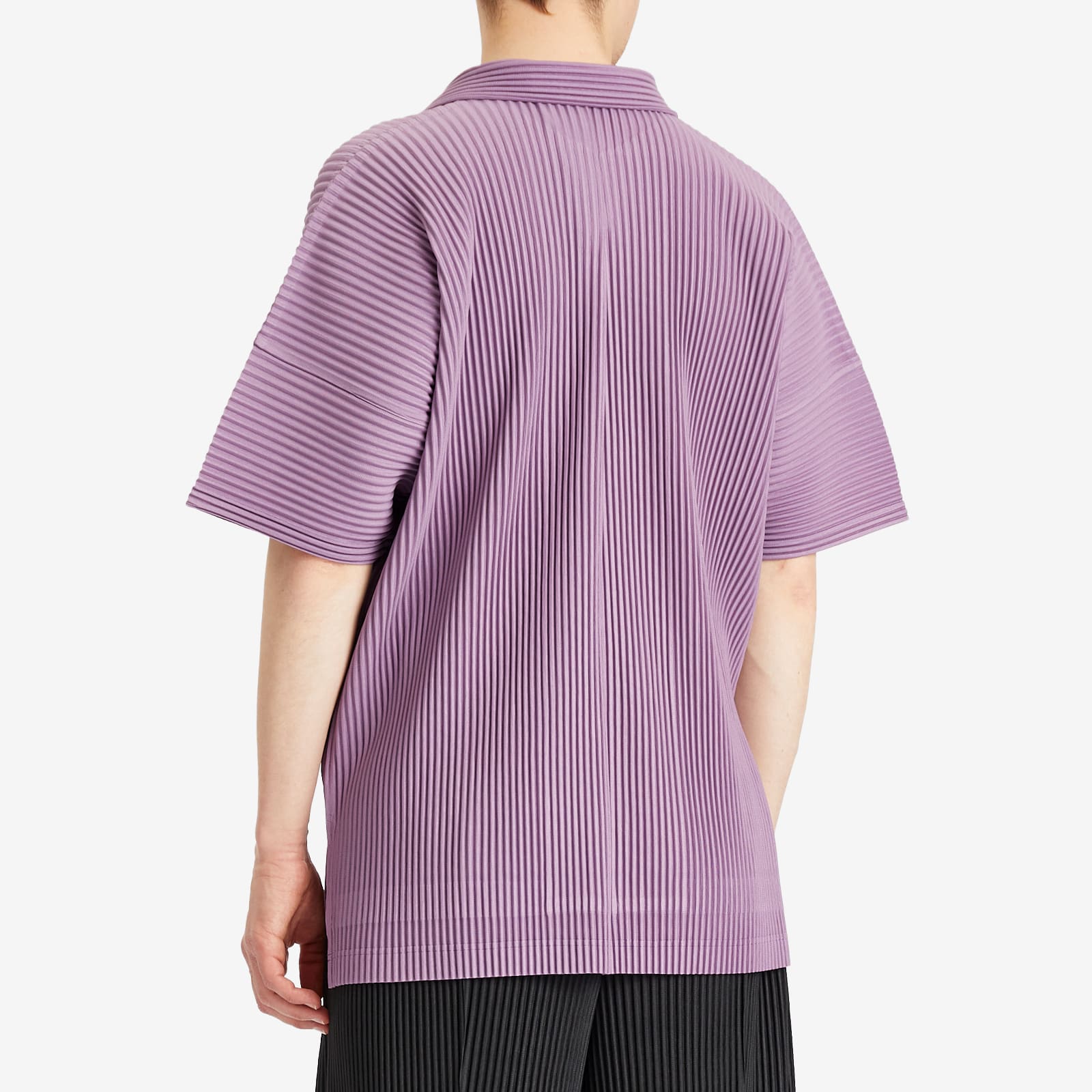 Homme Plissé Issey Miyake Men's Pleated Vacation Shirt Viola