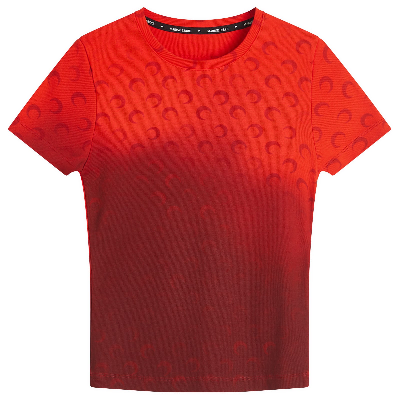 【MARINE SERRE】MOON FADED JERSEY BABY FIT T-SHIRT_RED Marine Serre Moon Faded Jersey Baby Fit T-Shirt Red | END. (US)