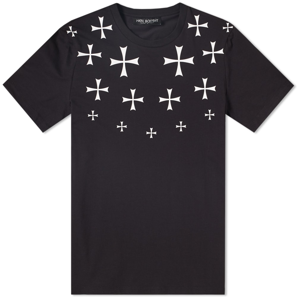 Click to view more detailed imagery on our partner's website Neil Barrett Military Star Cotton-Blend T-Shirt In Black