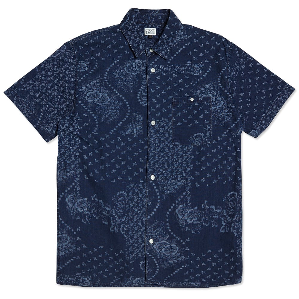 Edwin SS Nimes Allover Printed Chambray Shirt Stone Washed | END. (US)