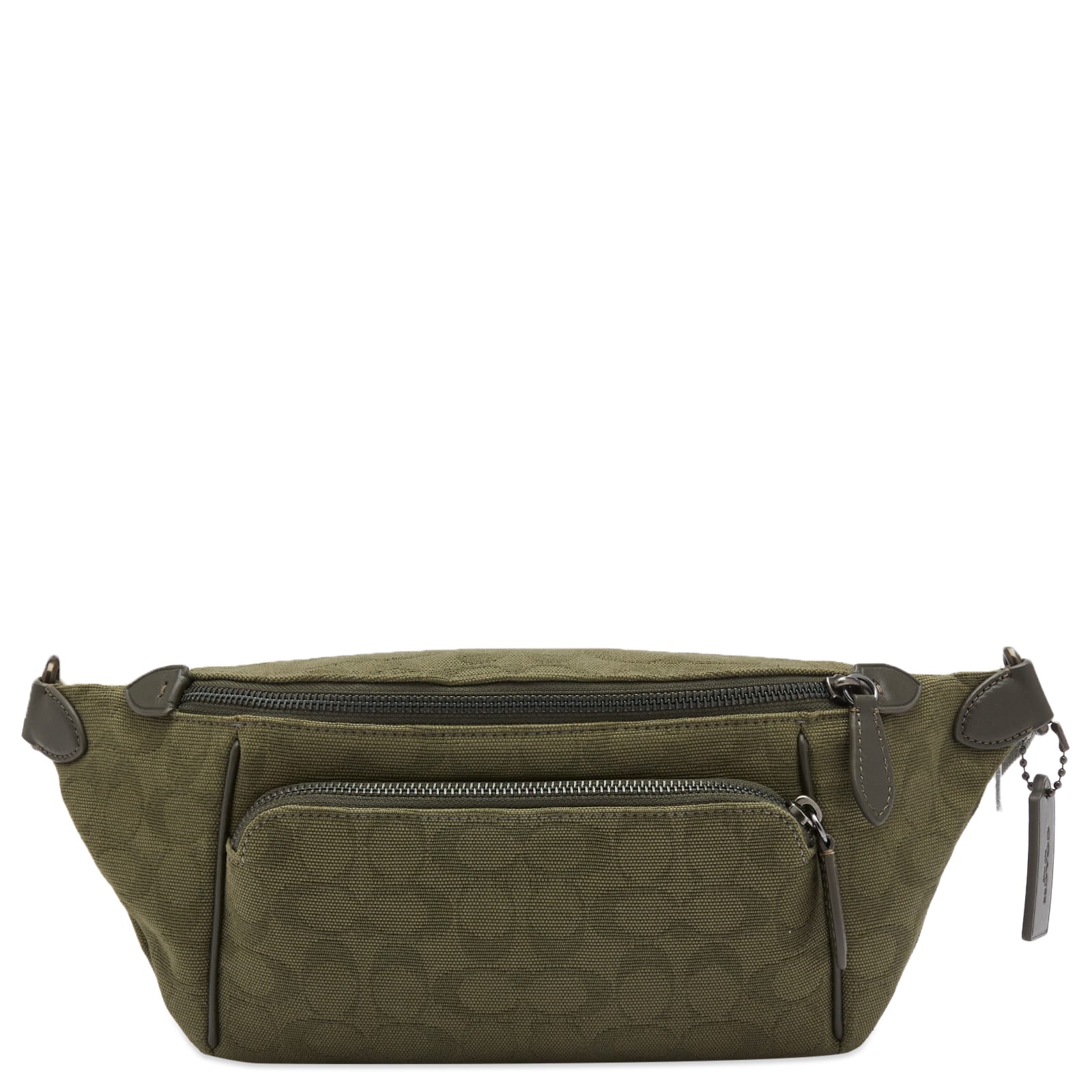 Coach Men’s League Belt Bag Army Green Signature Canvas