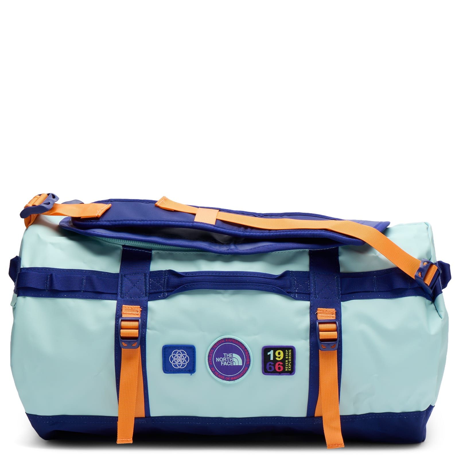 The North Face Men's Base Camp Duffel Expedition - S in Canal Blue/Bold Blue/Papaya