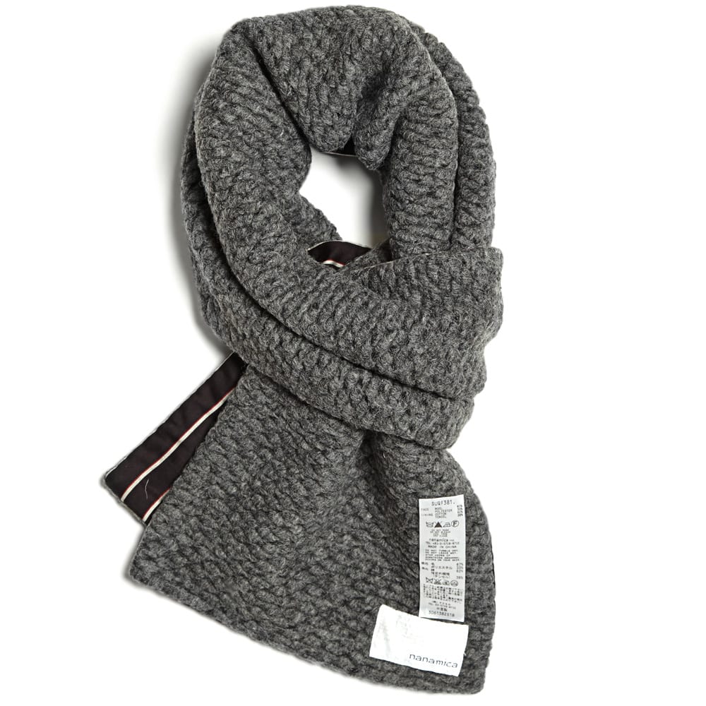 Nanamica College Muffler Scarf Heather Grey & Black END.