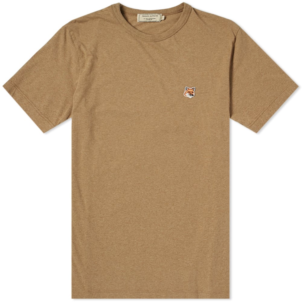 Maison Kitsuné Fox Head Patch Tee Beige | END. (US)