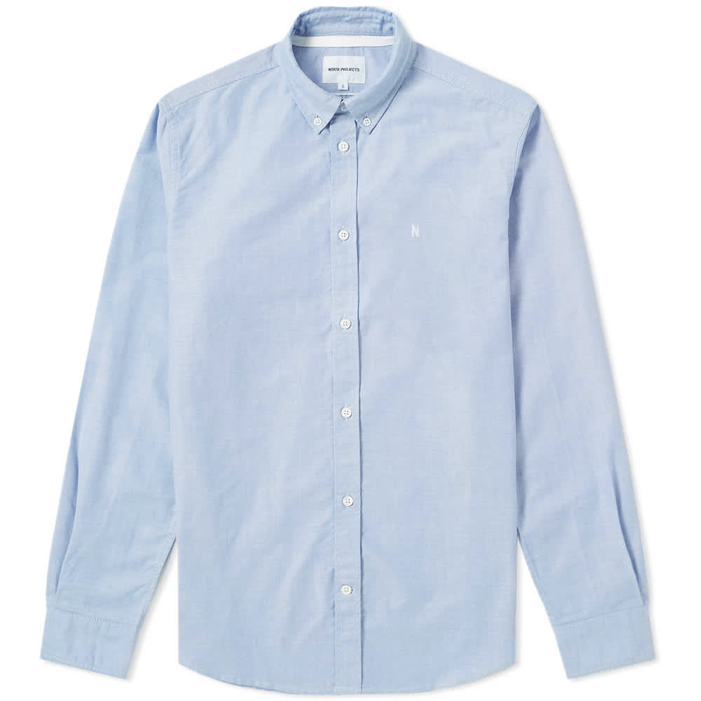 Norse Projects Anton Oxford Logo Shirt Pale Blue | END. (US)