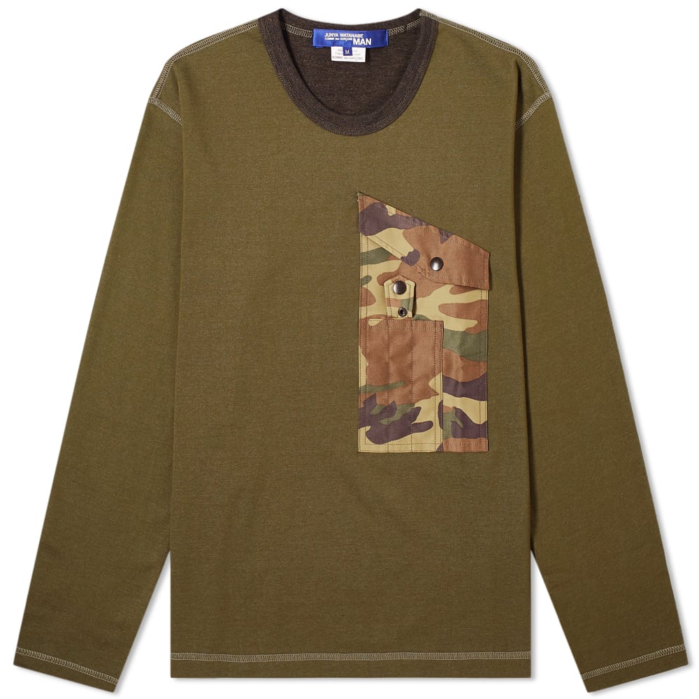 Long Sleeve Camo Pocket Tee Khaki 