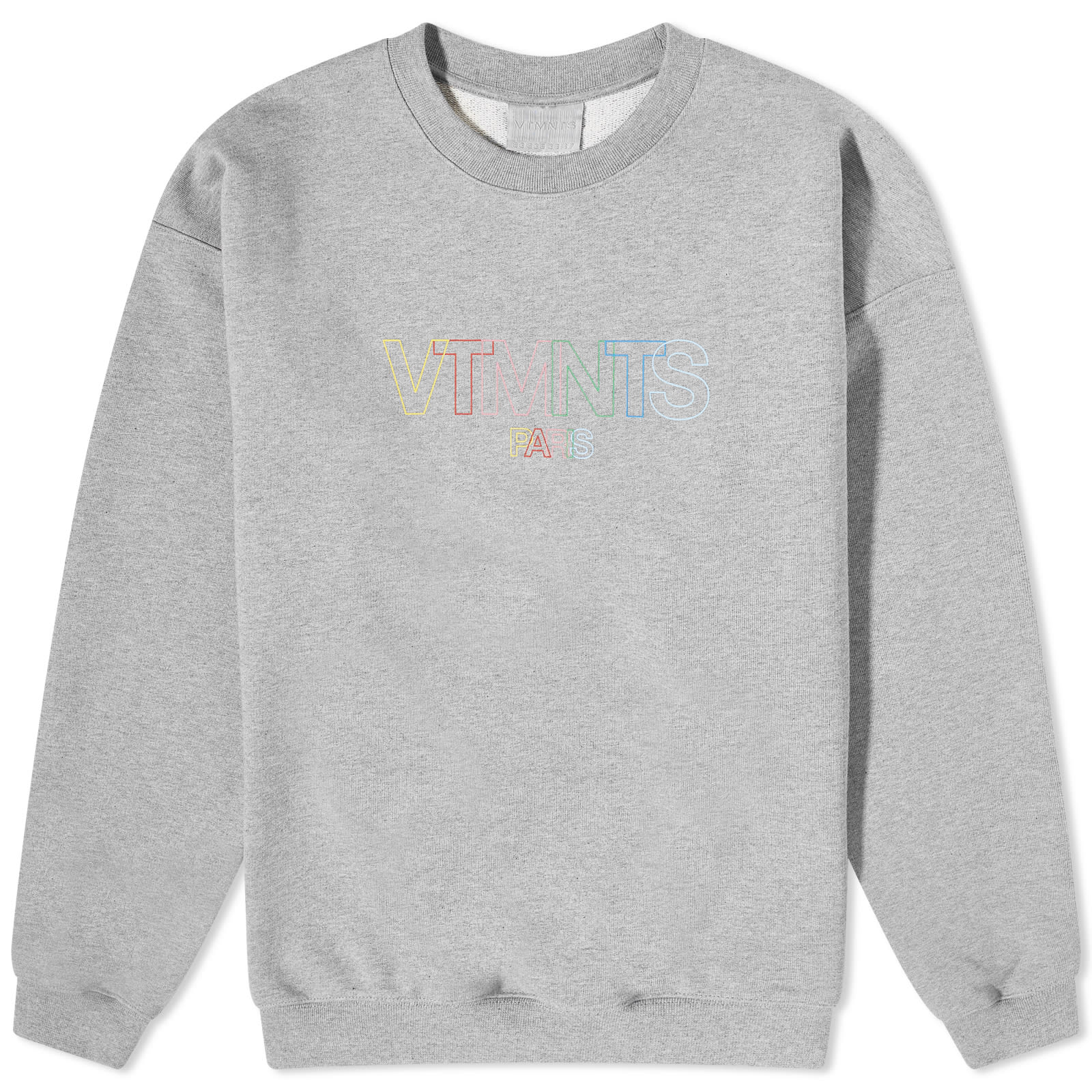 VTMNTS Outline Logo Crew Sweat Grey Melange | END. (TW) 