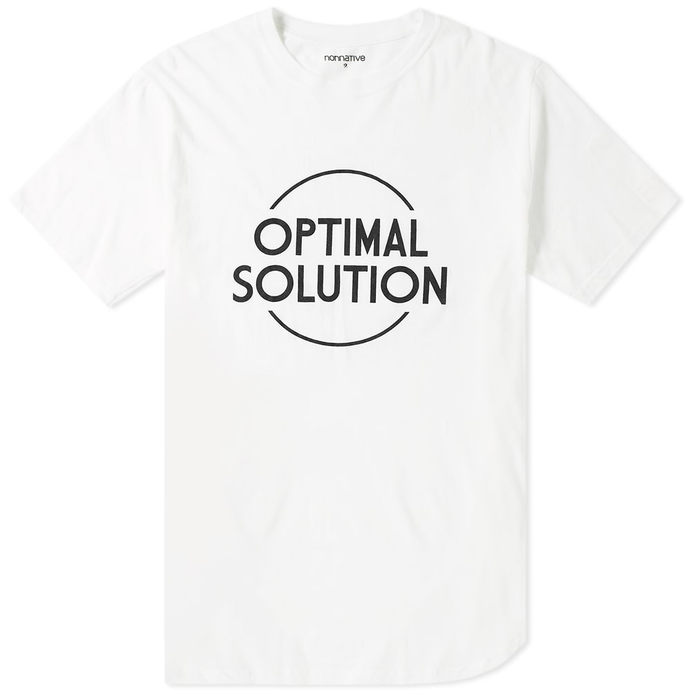 Offering a combination of military garments, workwear and contemporary menswear, Nonnative share their optimal solution tee. Constructed from pure cotton, this crisp white style features printed branding to the chest and a curved hem adding a distinctive shape to the simple style. Made in Japan, Nonnative ensure that their tee is delivered at the highest quality and craft.  

100% Cotton
Ribbed Crewneck
Optimal Solution Chest Print
Curved Hem
Made in Japan