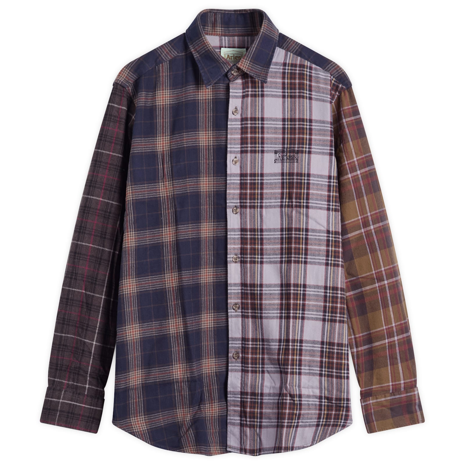 Aries Men’s Overdyed Patchwork Shirt Purple