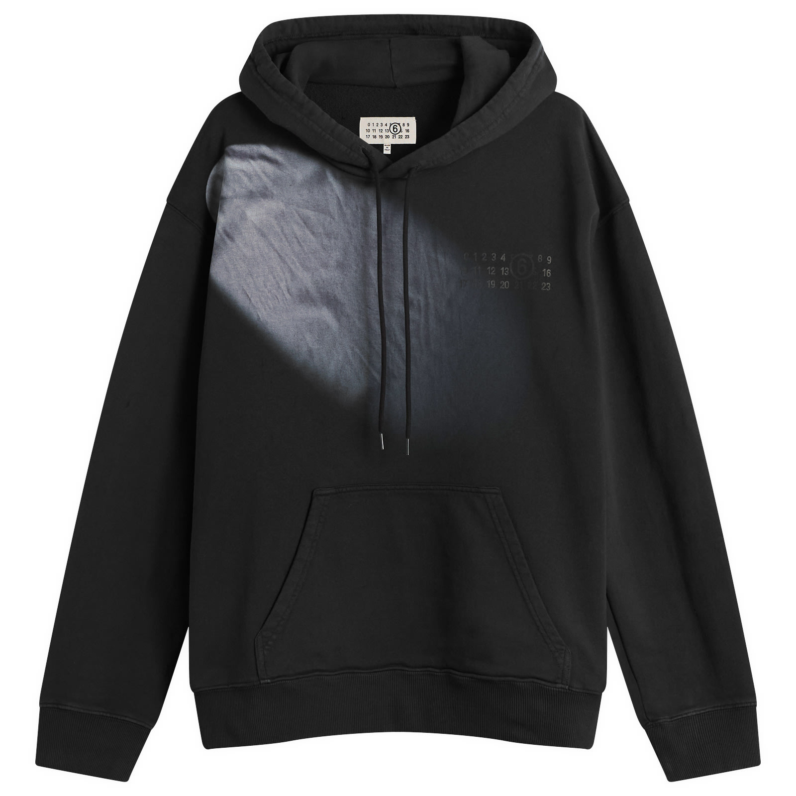 MM6 Maison Margiela Men's Light Beam Hoodie in Washed Black, Size Large