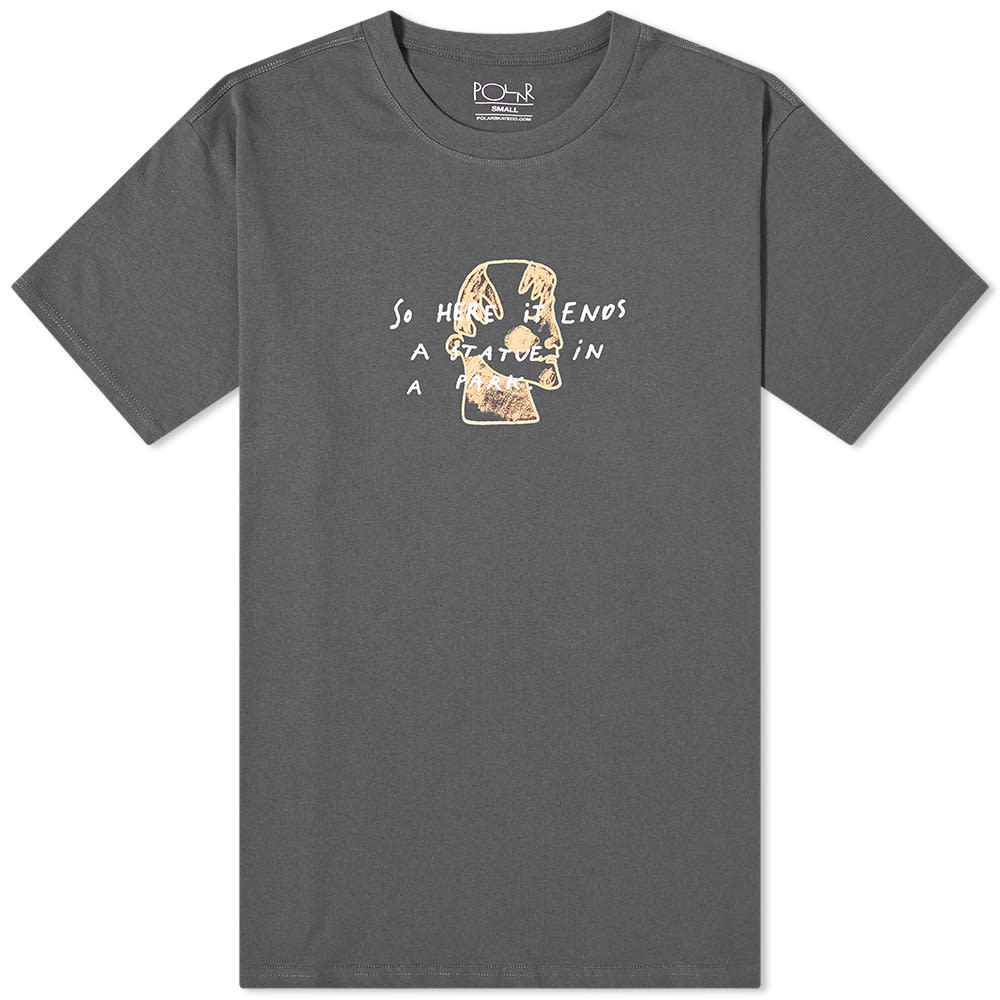 Cruise through life in one of Polar Skate Co.’s classic tees, coloured in graphite and detailed with a seasonal graphic to the chest and back. Crafted in Portugal from pure cotton, it’s designed to provide optimal comfort and breathability with every wear.   100% Cotton Ribbed Crewneck Made in Portugal