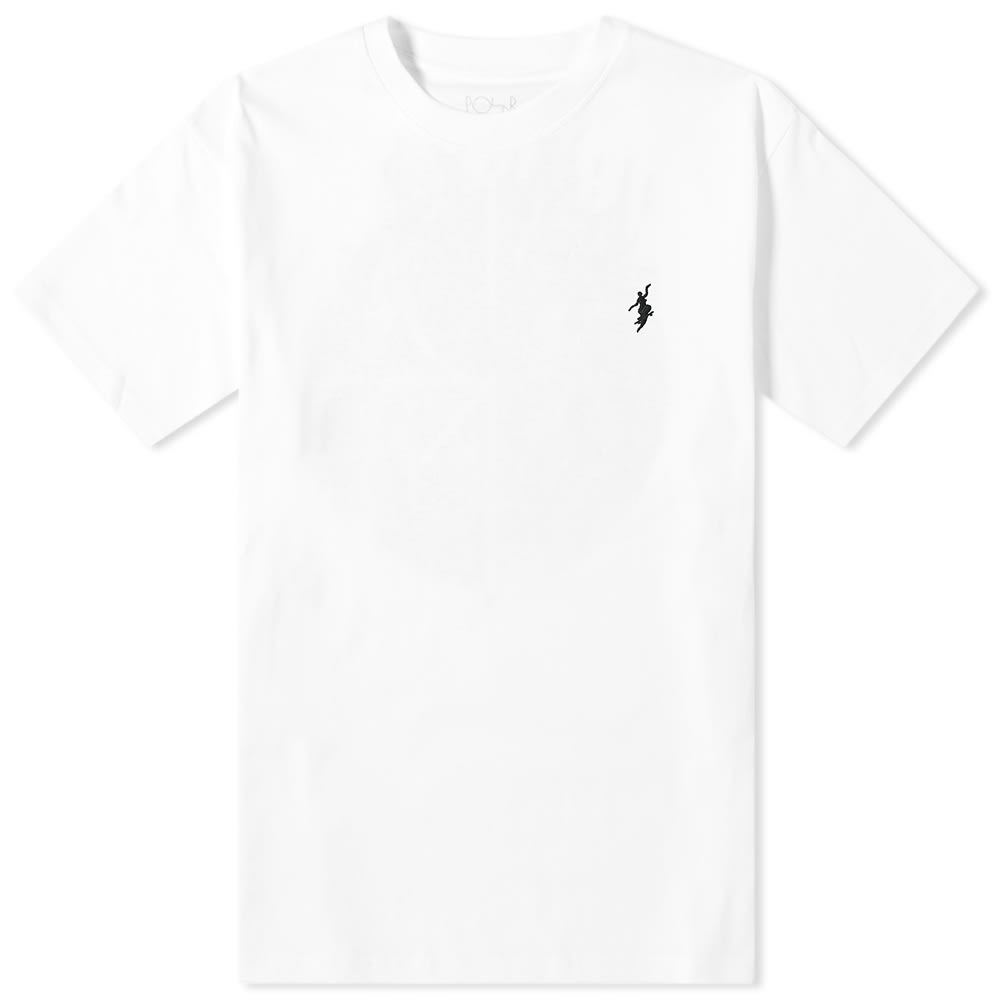 Shown in crisp white, Polar Skate Co.’s tee is simply styled with an embroidered figure at its chest performing the popular ‘No Comply’ skateboarding trick. Staying true to its heritage, the brand delivers fresh skate-ready styles each season.   100% Cotton Ribbed Crewneck Made in Portugal