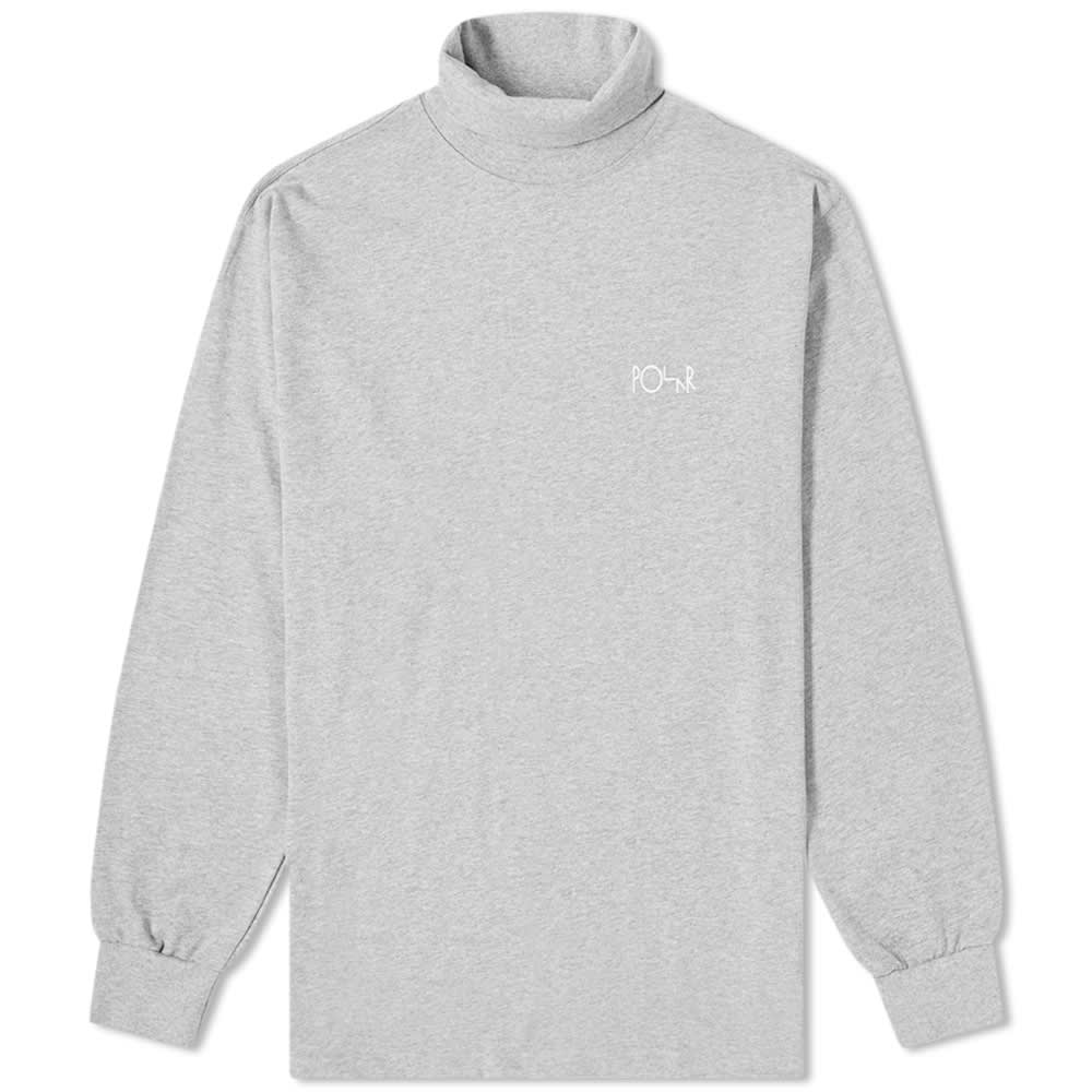 Welcomed in soft grey this season, Polar Skate Co.’s tee comes equipped with a warming roll neck this season to help keep you cosy during the cooler months of the year. Branded with simple embroidery at the chest, it’s the perfect addition to any casual cold weather wardrobe.   100% Cotton Roll Neck Embroidered Branding Ribbed Trims Made in Portugal