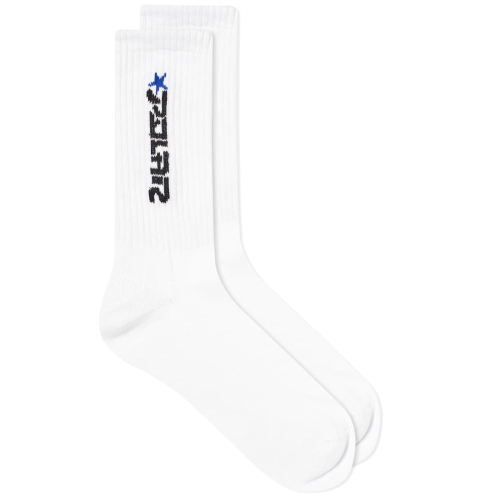 Providing skate-ready style from head to toe, Polar Skate Co. delivers its crew socks in white this season and decorates them with engineered branding at each cuff. Made from a premium cotton mix, they’re comfortable to wear all day long.   85% Cotton, 10% Polyester, 5% Spandex Ribbed Cuffs Engineered Branding Made in Poland