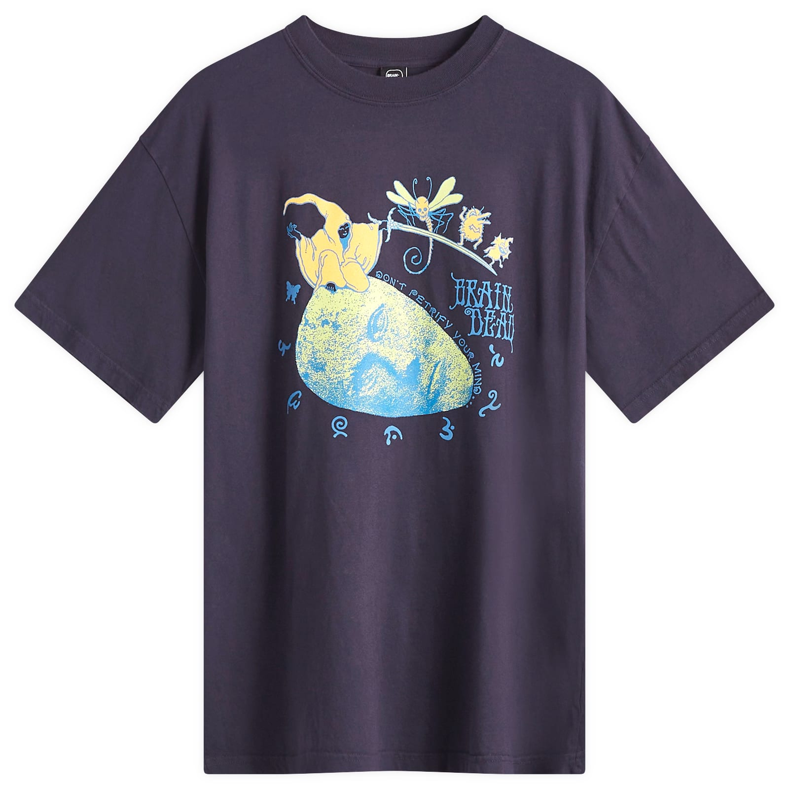 【BRAIN DEAD】 Petrified Mind T-shirt / Navy Petrified Mind T-shirt - Navy – Brain Dead