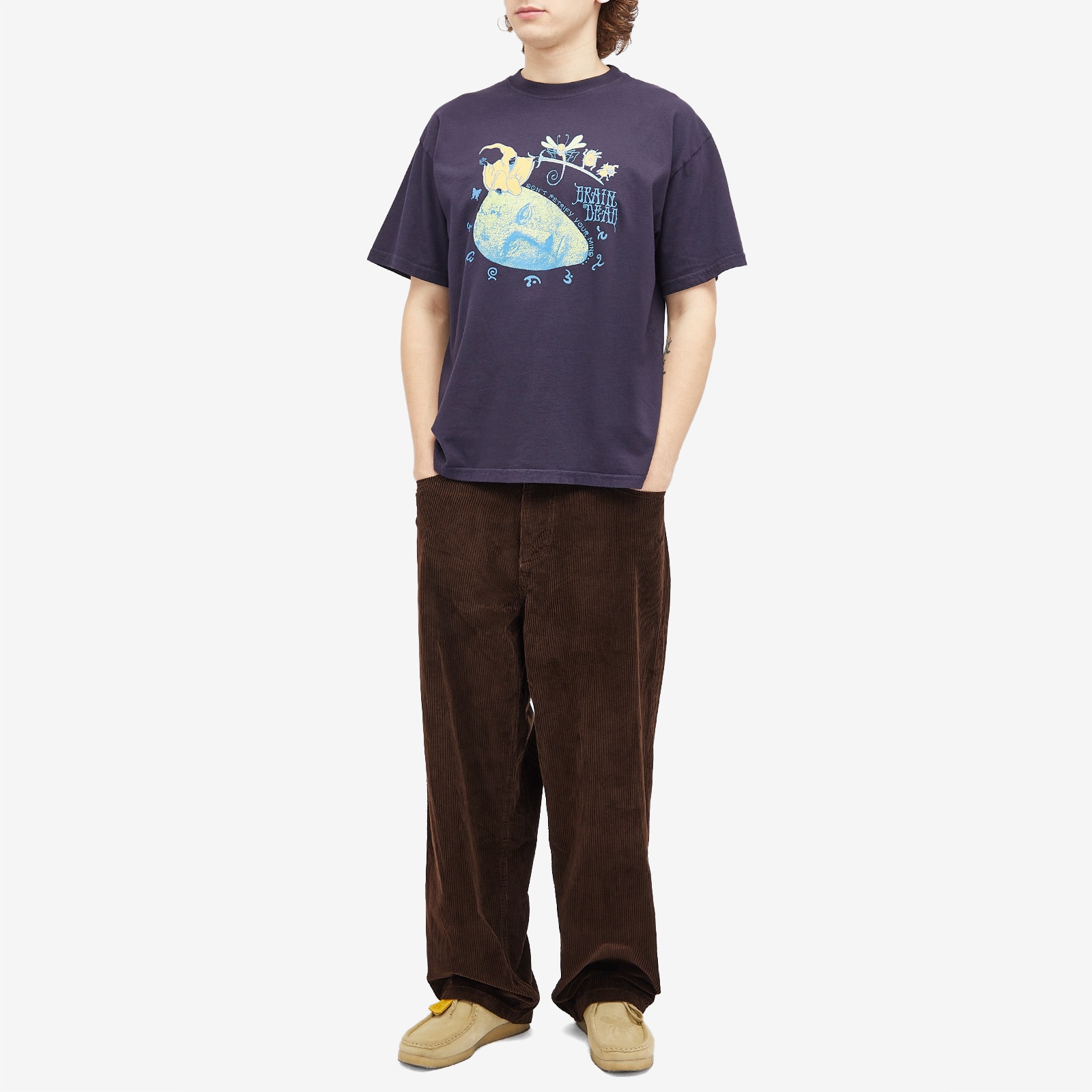 【BRAIN DEAD】 Petrified Mind T-shirt / Navy Petrified Mind T-shirt - Navy – Brain Dead