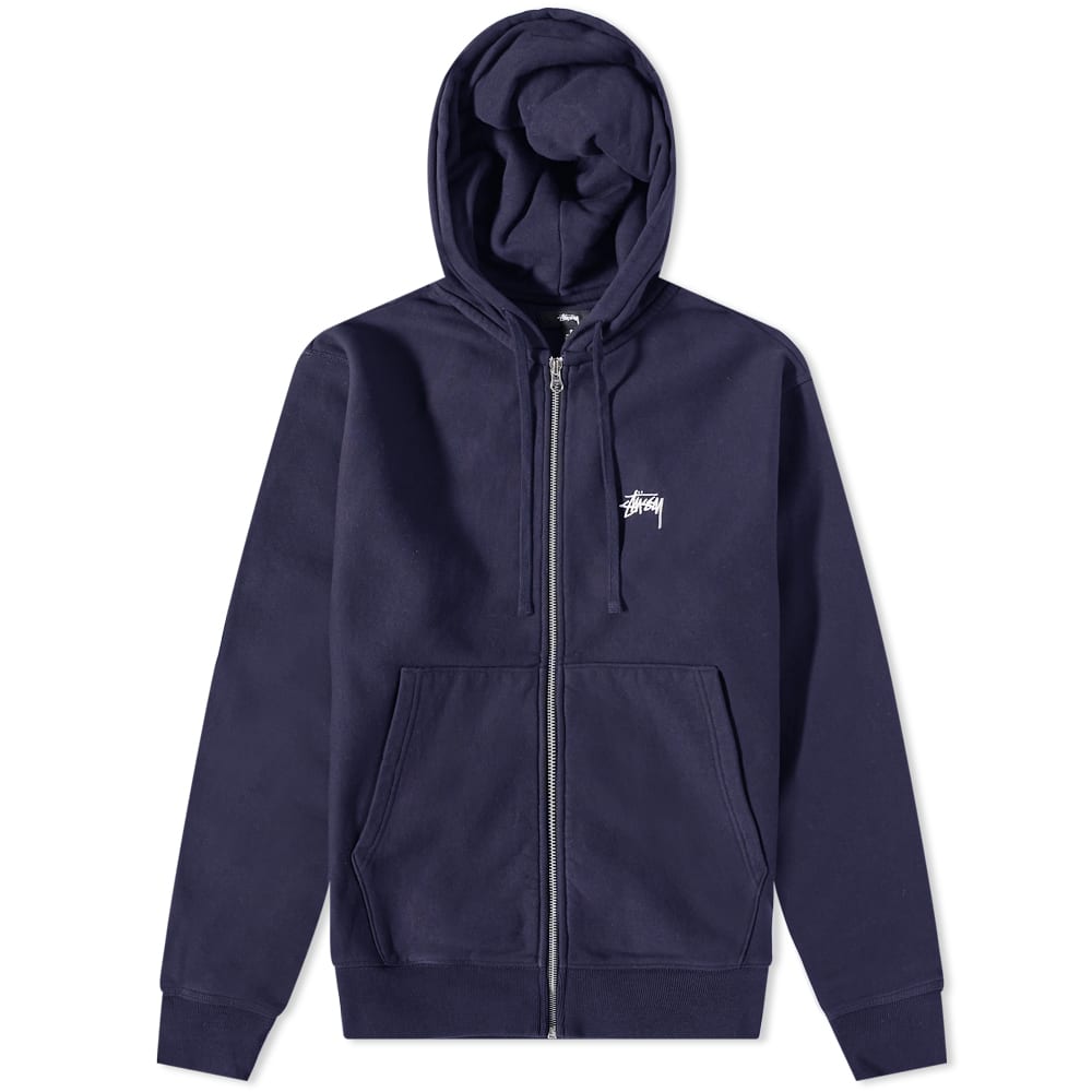 STUSSY STOCK ZIP HOODIE ネイビー Stussy Smooth Stock Pigment Dyed Zip Hoodie Navy メンズ