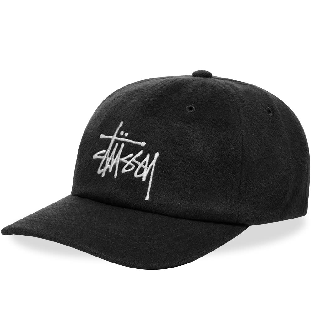 Stussy Fuzzy Wool Big Logo Low Pro Cap Black | END. (AT)
