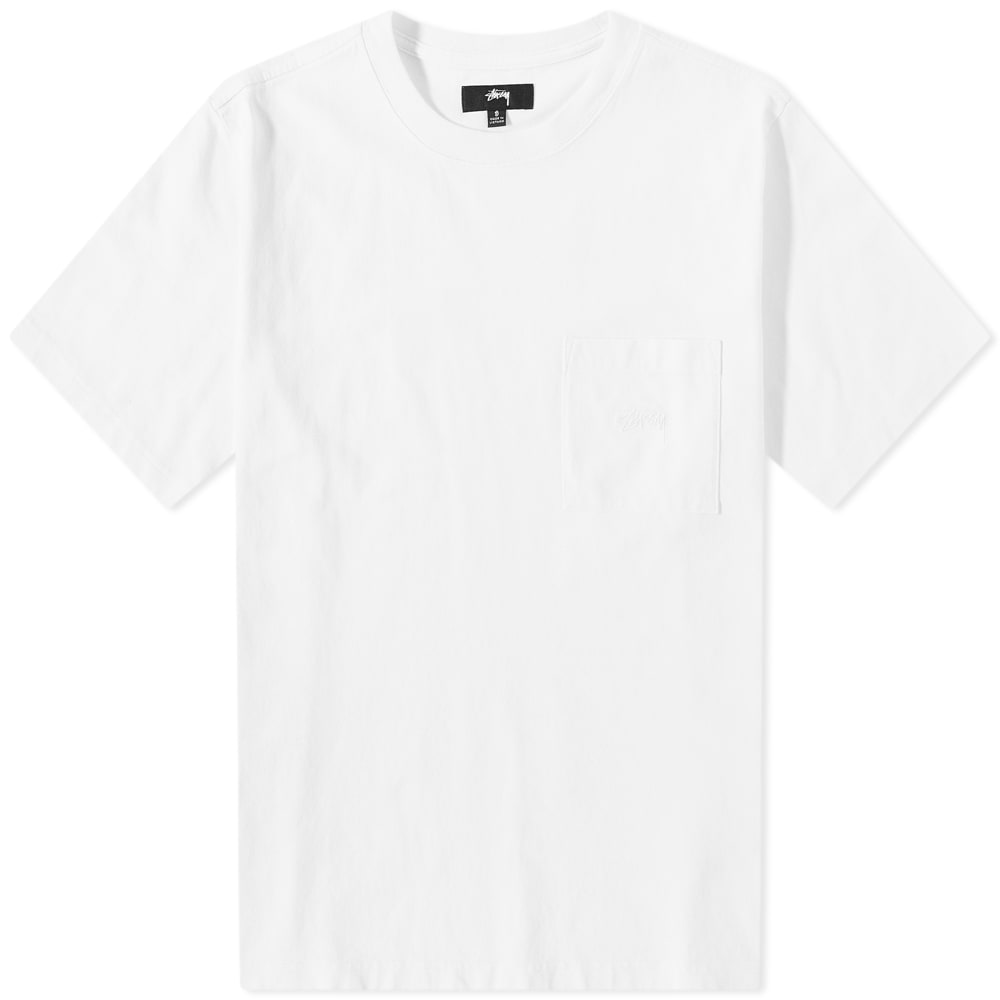 Stussy Stock Logo Pocket Tee White 