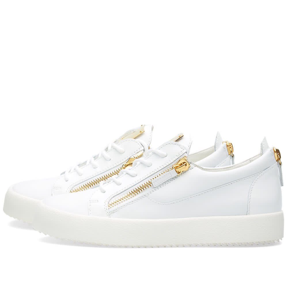 white and gold giuseppe sneakers