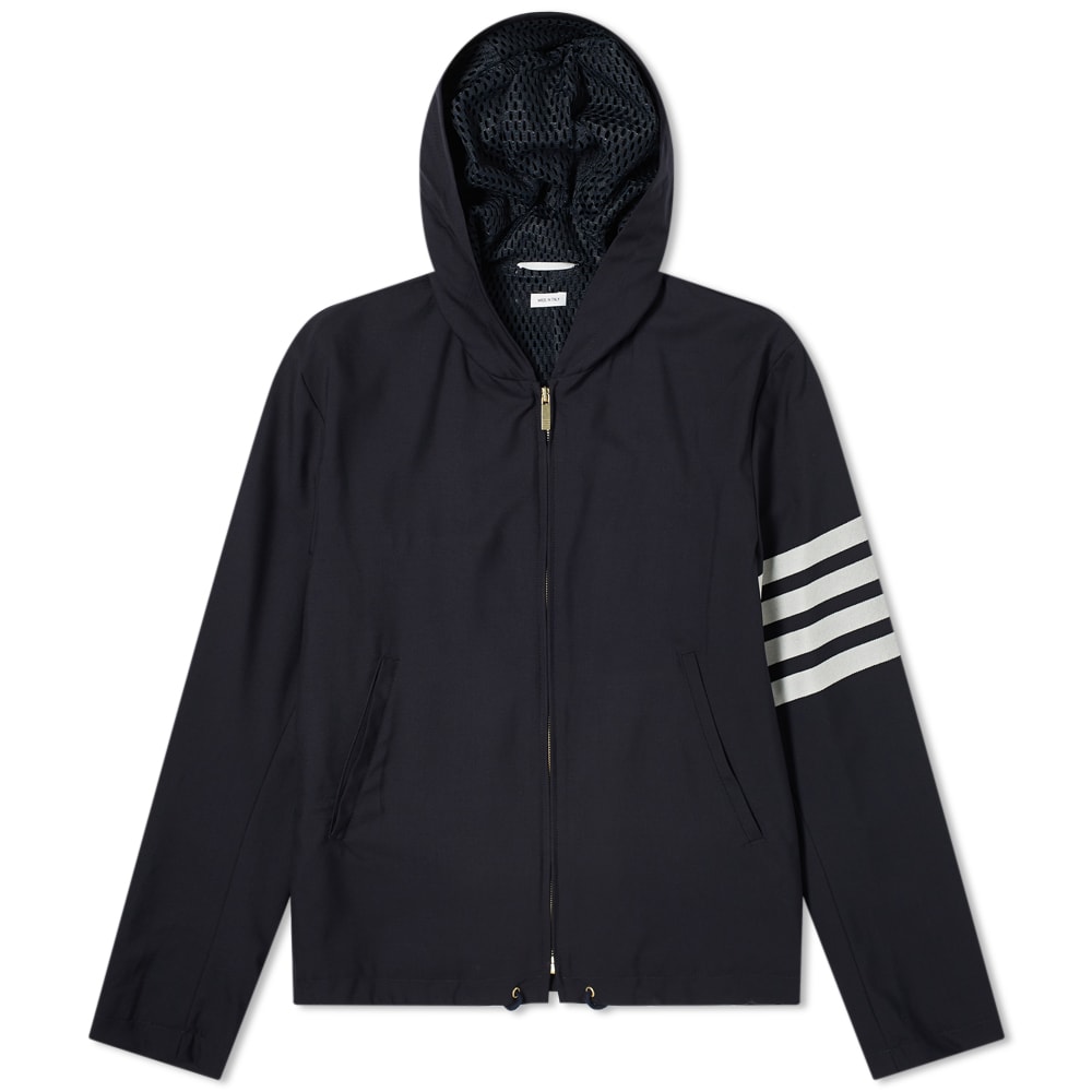 Thom Browne Hooded Arm Bar Jacket Navy END. (US)