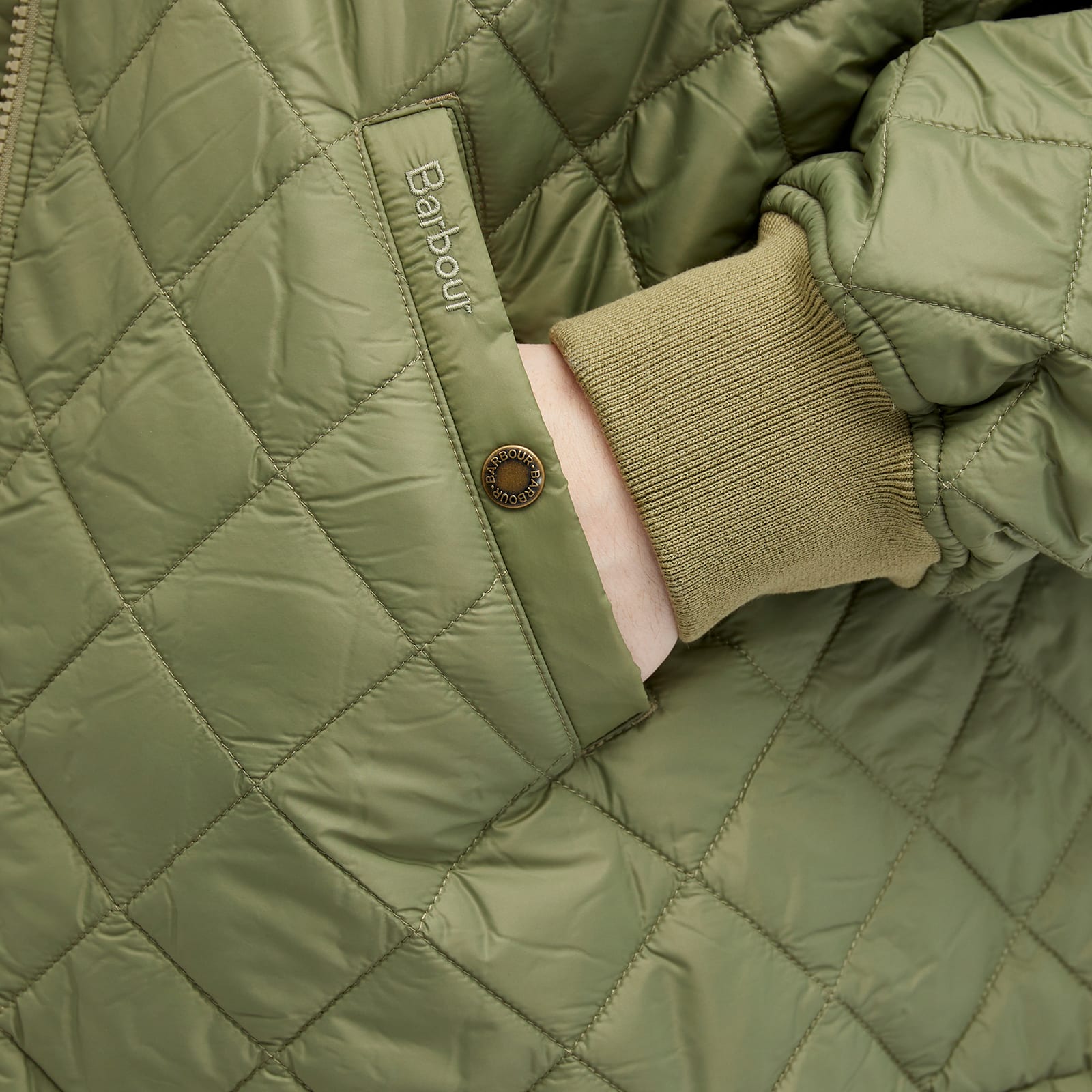 Barbour Men's Heritage + Flyer Field Quilt Jacket Bleached Olive