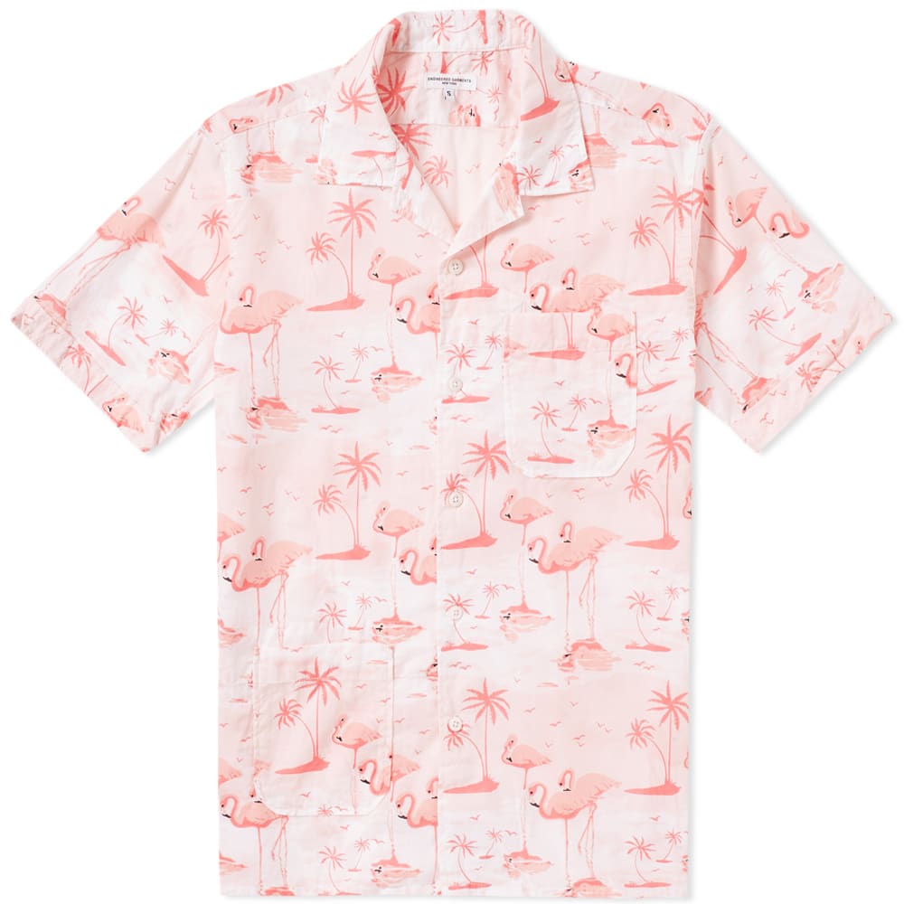 Engineered Garments Short Sleeve Camp Shirt Pink Flamingo