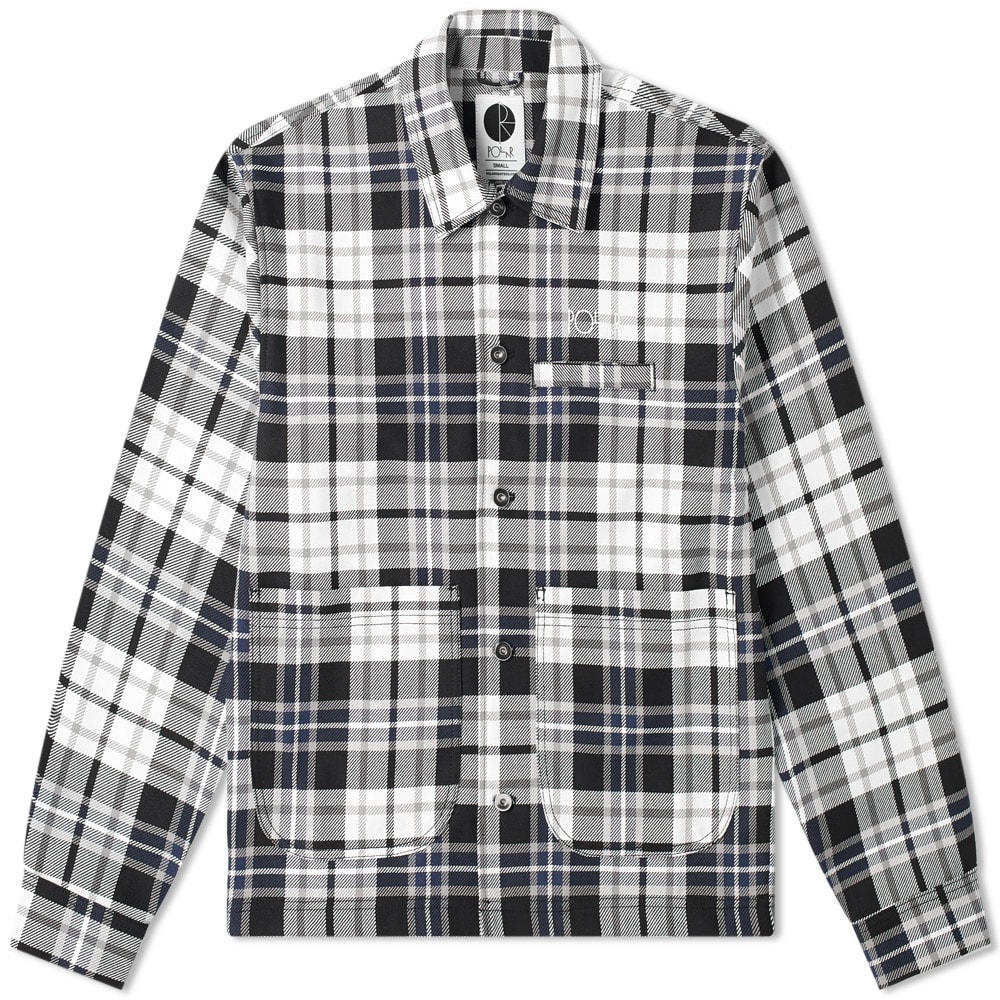 Perfectly styled in a monochromatic plaid pattern, this cotton jacket from  Polar Skate Co. is built in a robust twill construction. Secured with silver-tone buttons and suited to year-round wear, the workwear-inspired piece is branded with logo embroidery at its chest; while a functional drawstring leaves an adjustable finishing touch at the hemline.

100% Cotton 
Twill Fabric 
Button Closure 
Embroidered Branding
Chest Pocket
2 Front Pockets
Drawstring Hem