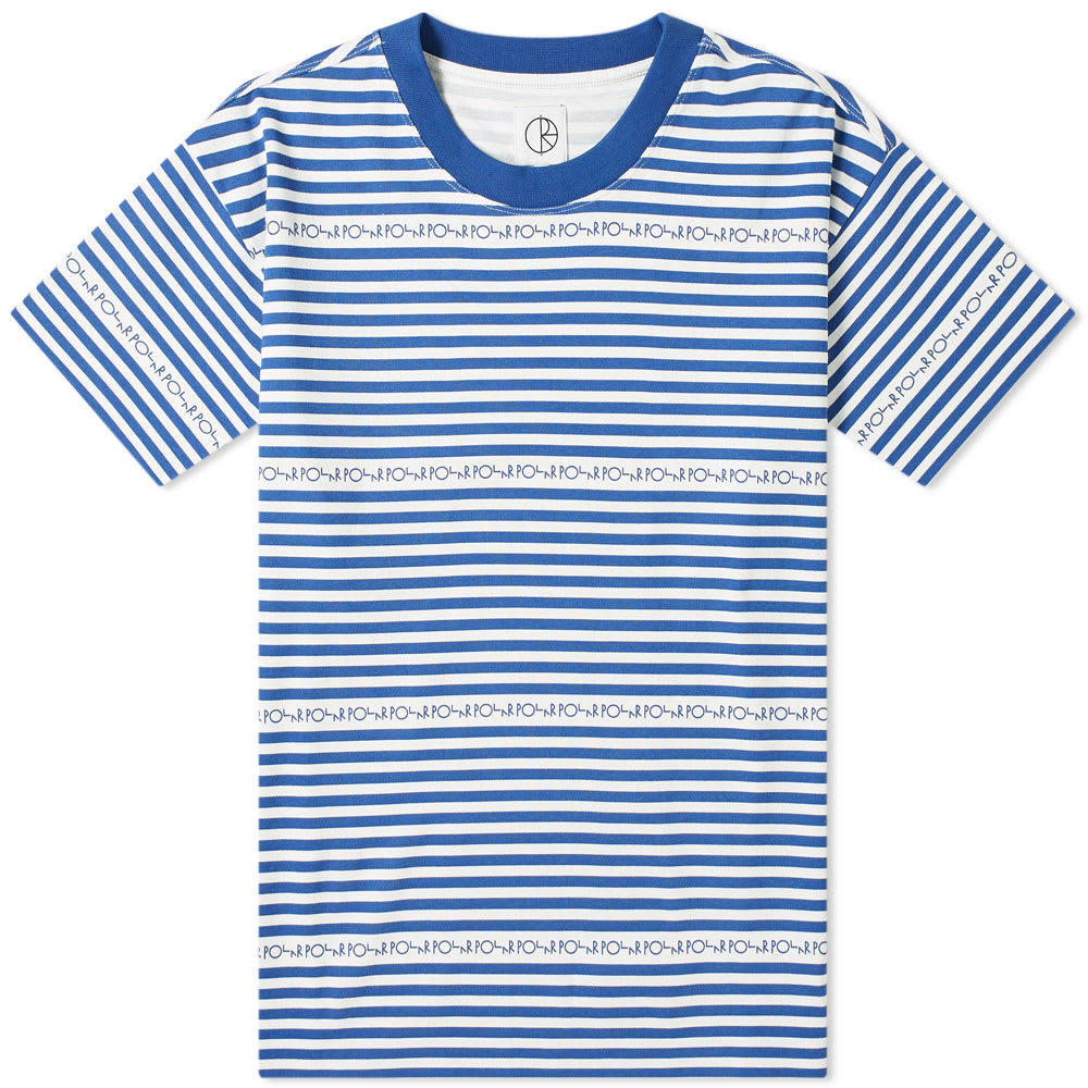 Utilising Portuguese manufacturing to craft this cotton jersey tee, Polar Skate Co. embrace a nautical look and dress its short sleeved build in horizontal stripes of blue and white. With logo branding integrated into its summer-ready design, the t-shirt is sure to be comfortable and cool every time you pull it on.

100% Cotton
Ribbed Crewneck
Printed Branding
Made in Portugal