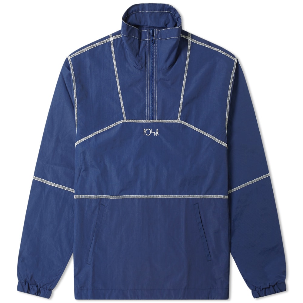 A lightweight smock that’s sure to see you through the coming season in style, Polar Skate Co.’s Wilson jacket is dressed in navy blue. Secured with a quarter-length YKK zipper, the popover piece has a pair of side entry pockets at the front; while elasticated edging adds an ergonomic detail at each cuff. 

100% Polyester
Funnel Neck
¼ Zip Closure
Embroidered Branding
2 Side Entry Pockets
Elasticated Cuffs
