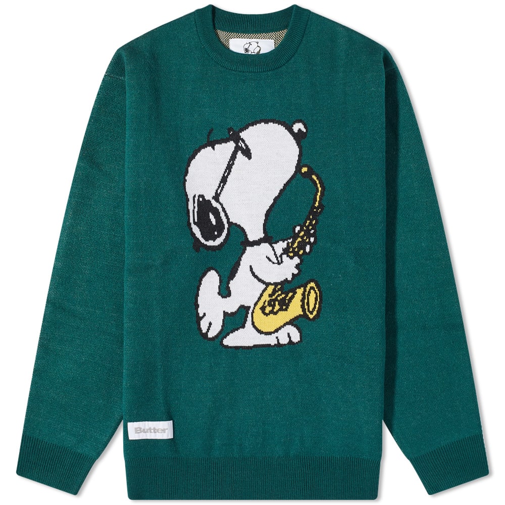 Butter Goods x Peanuts Jazz Crew Knit Green END.
