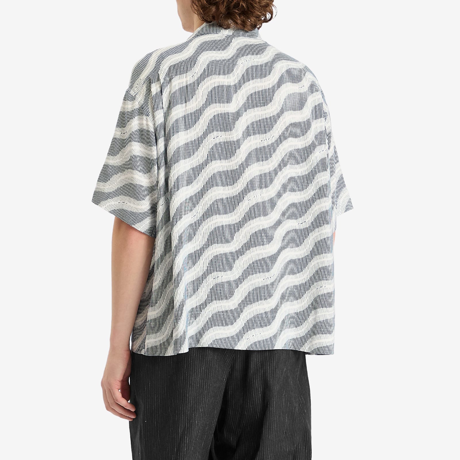 Visvim Men's Copa Silk Jacquard Vacation Shirt Navy - Curated Menswear