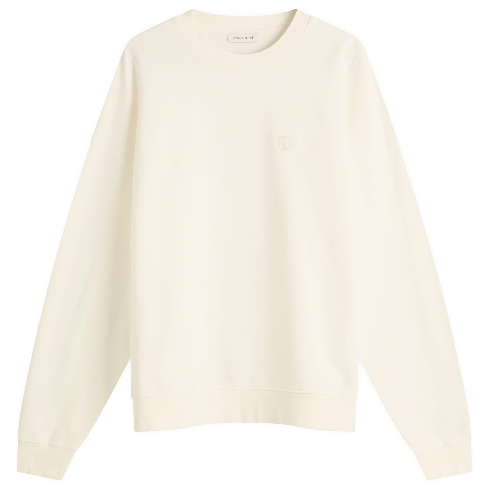 その他 ANINE BING FW25 MILES MONOGRAM FLEECE (A0811205OFW1 WHITE) ANINE BING Miles Sweatshirt Framed Monogram in Off White