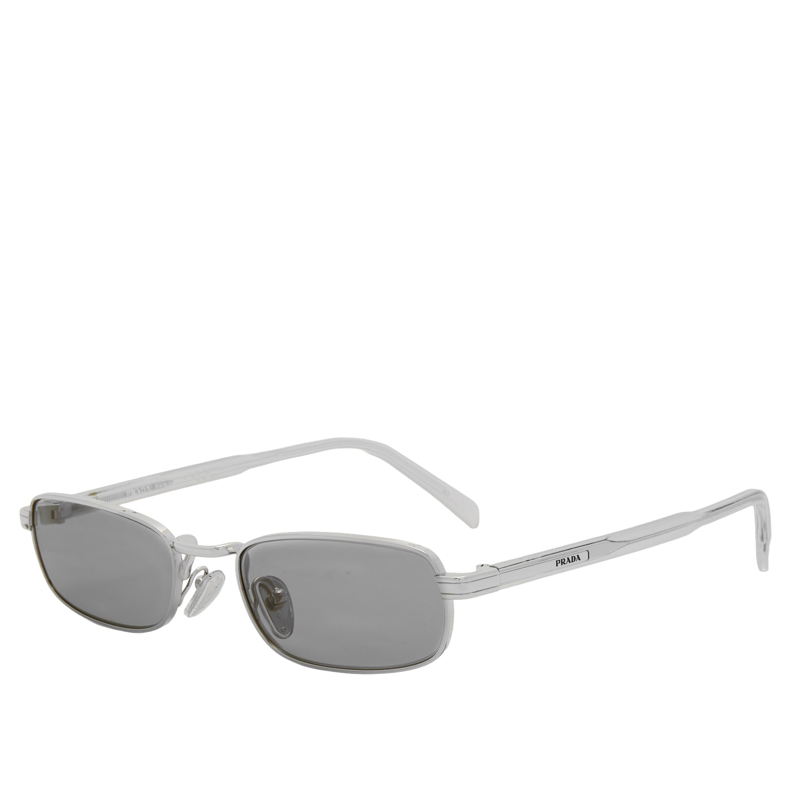 小物 PRADA halfrim sunglasses silver Prada Eyewear 0PR B54S Sunglasses Silver & Light Brown | END