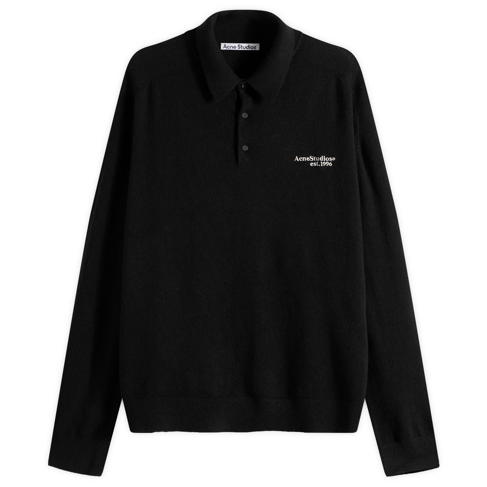 Acne Studios Men’s Kluxey Light Richard Yak Polo Jumper Black
