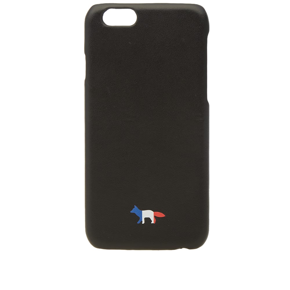 Maison Kitsuné Leather Tricolour Fox iPhone Case Black | END.