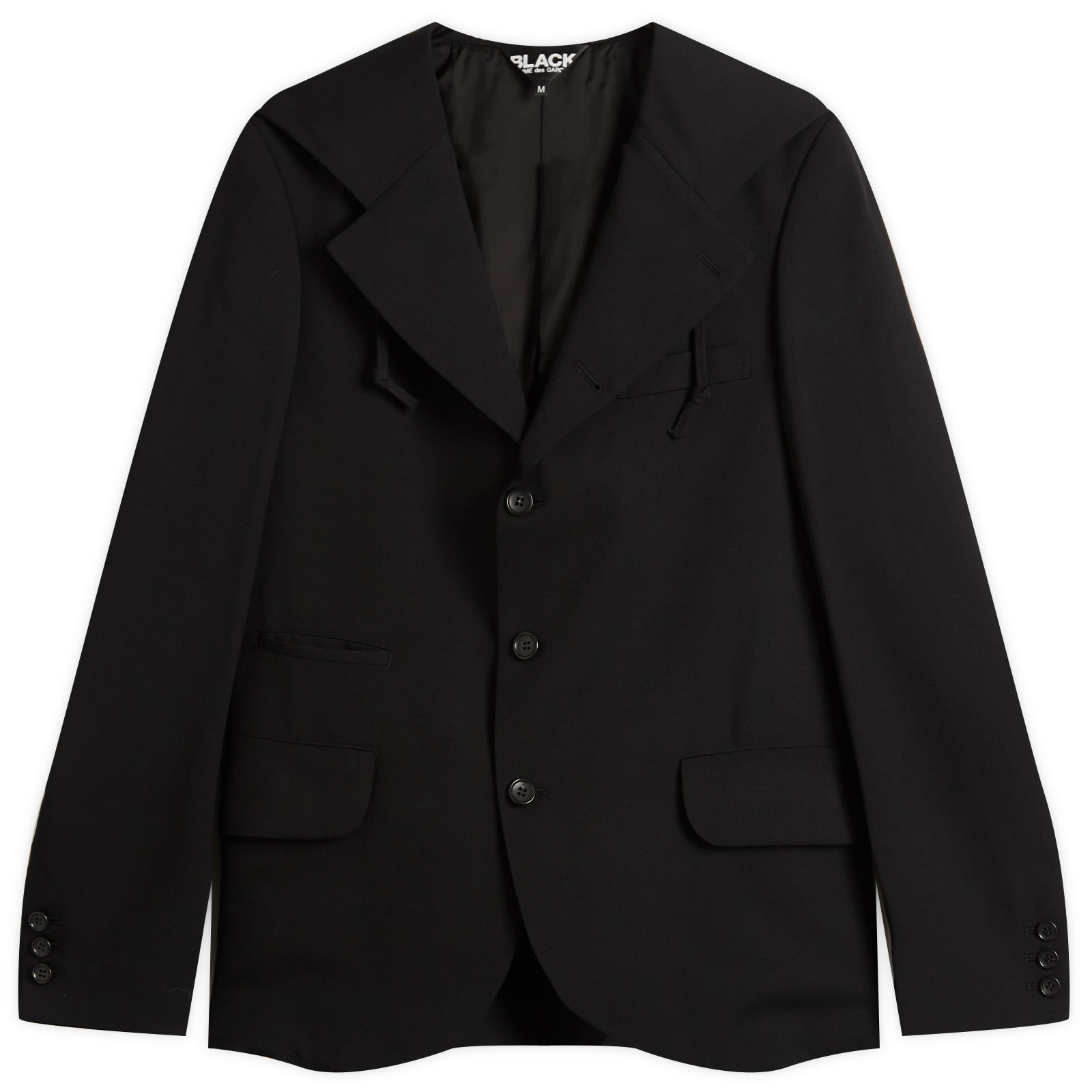 Comme des Garçons Black — Comme des Garçons Men's Hooded Blazer in Black, Size Large