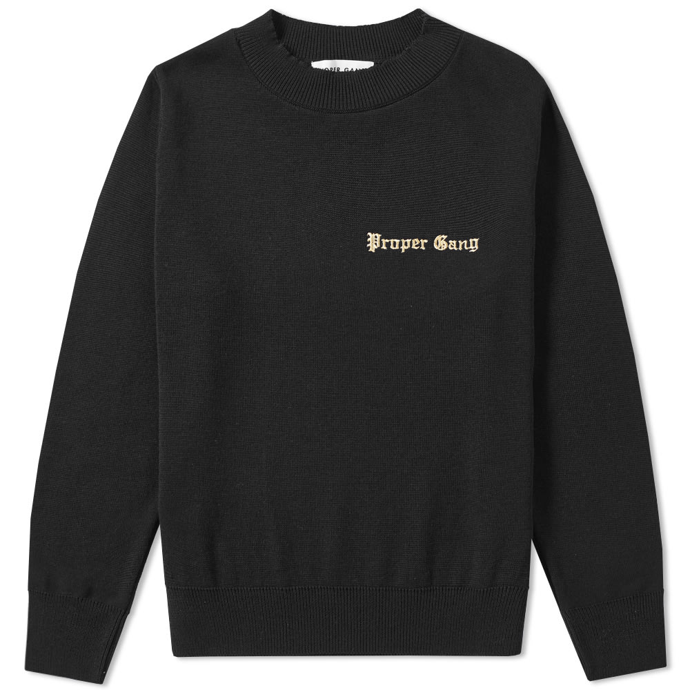 Proper Gang Embroidered Crew Sweat (Black)