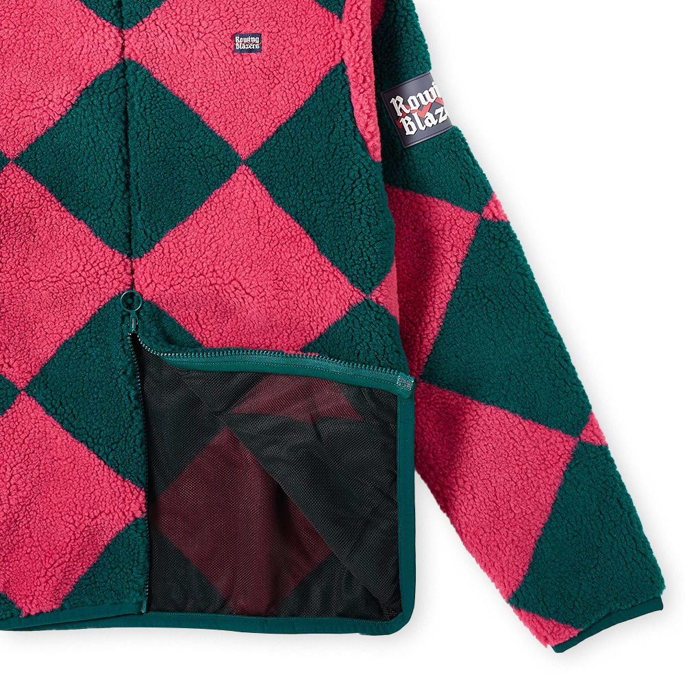 Rowing Blazers Harlequin Fleece Jacket Pink & Green END. (NL)