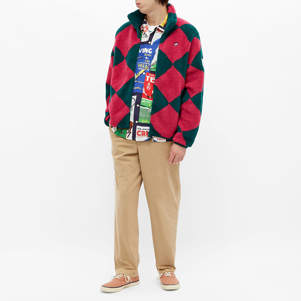 Rowing Blazers Harlequin Fleece Jacket Pink & Green END. (Global)