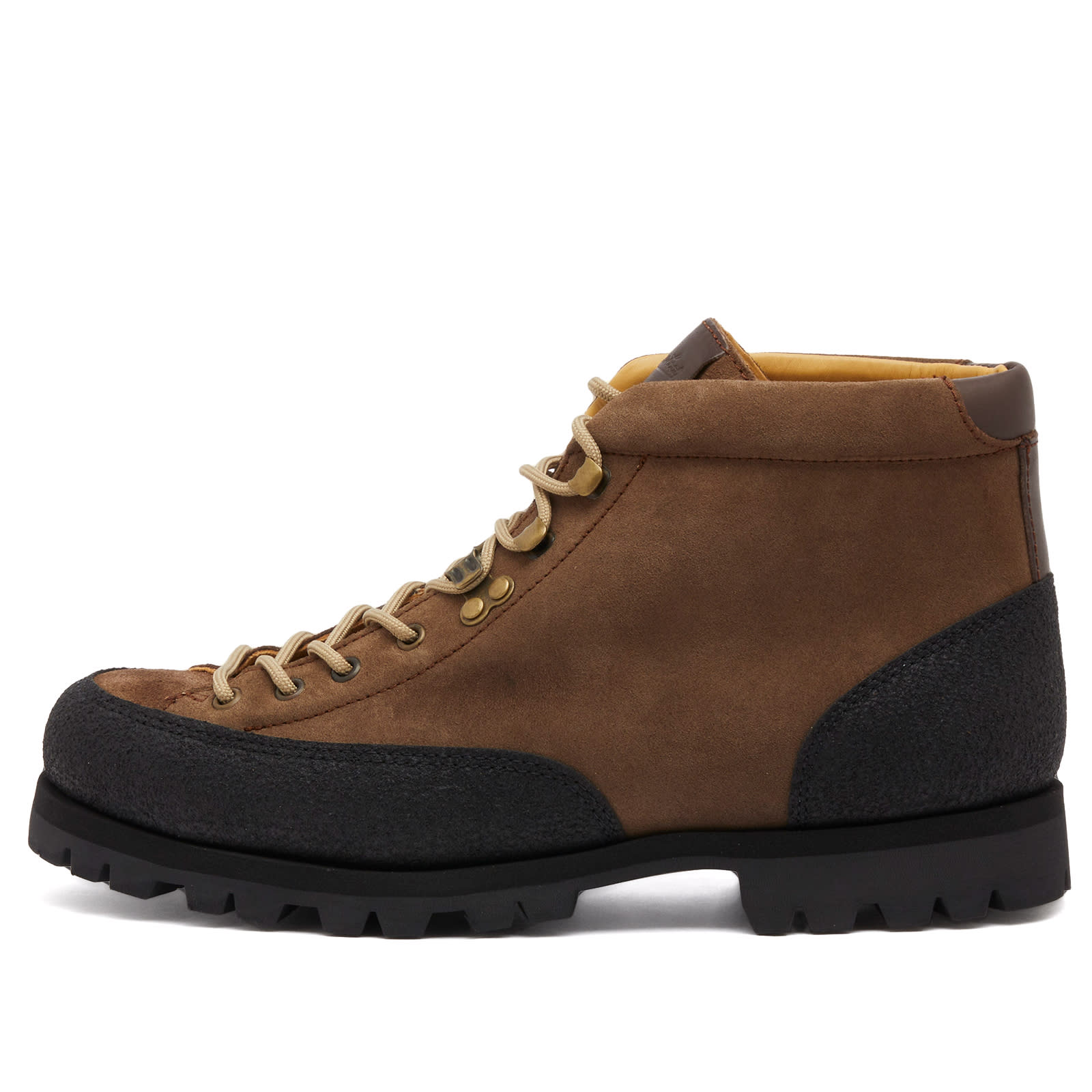 Paraboot Yosemite hiking boots in brown leather showing climbing-inspired design