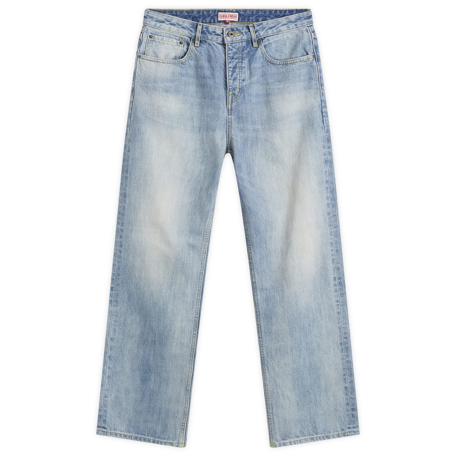 Dubbleware Men’s Straight Leg Selvedge Denim Jeans Stone Wash