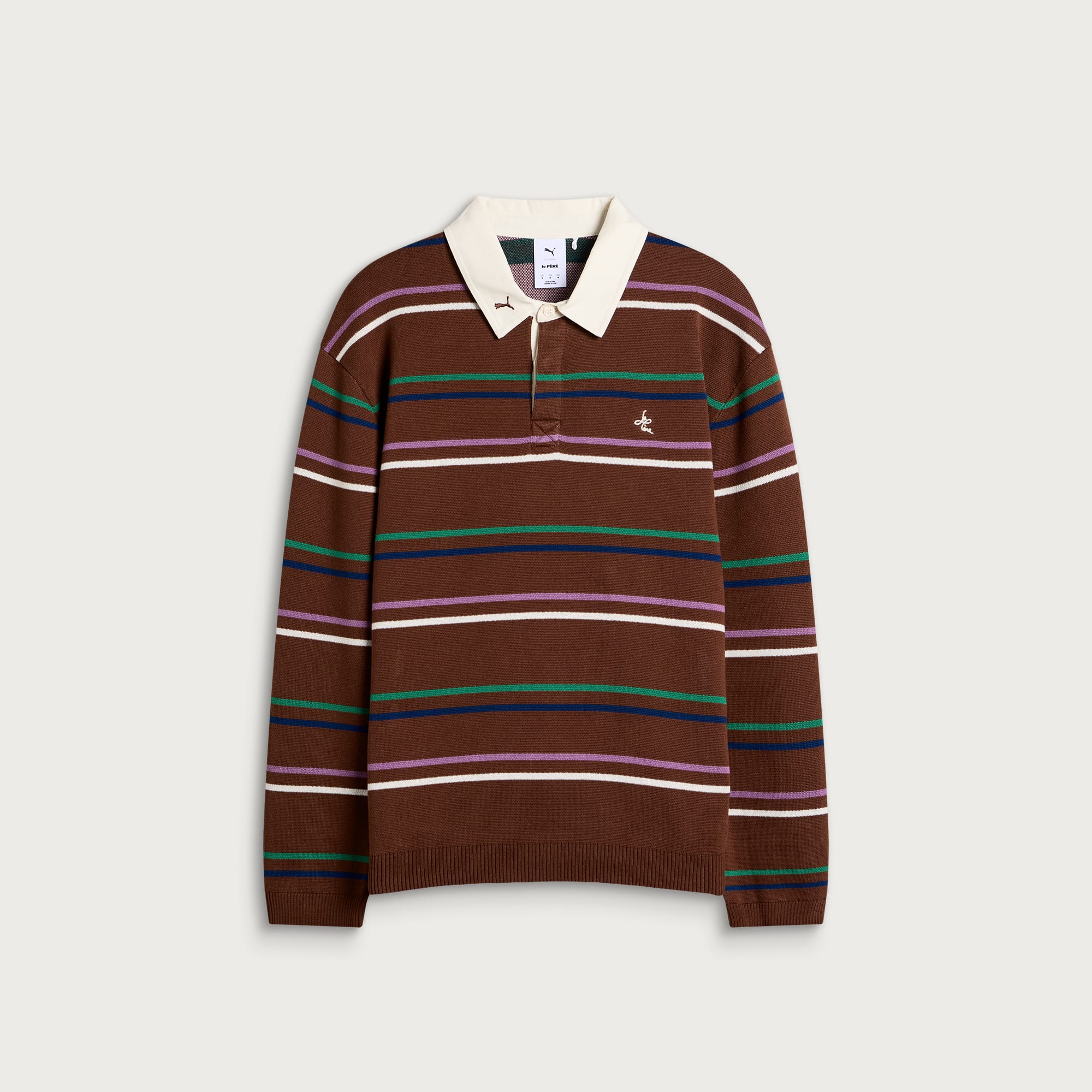 Puma Men's x Le Père Knitted Rugby Top in Potting Soil, Size XX-Large