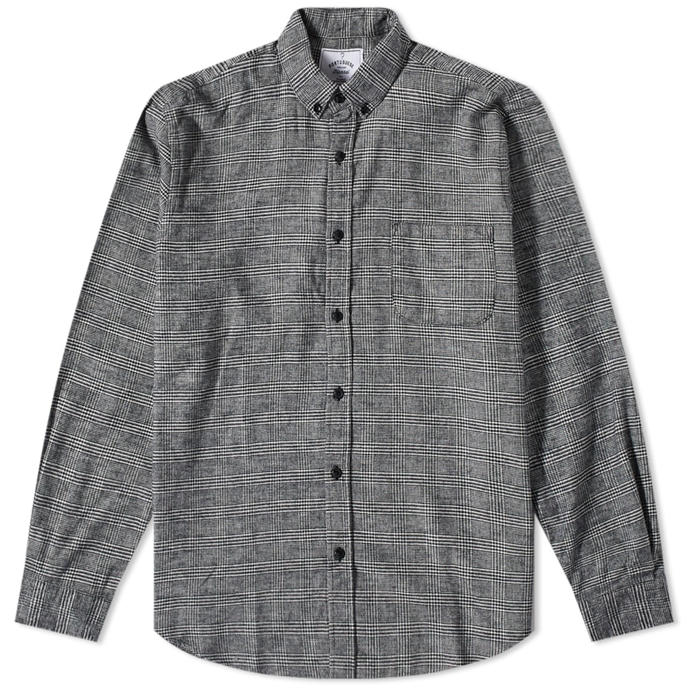 Vintage LLBean long-sleeved button-down check shirt from the 1980'S to 1990s, made in the USA, size M. cotton white type Vintage Second Hand