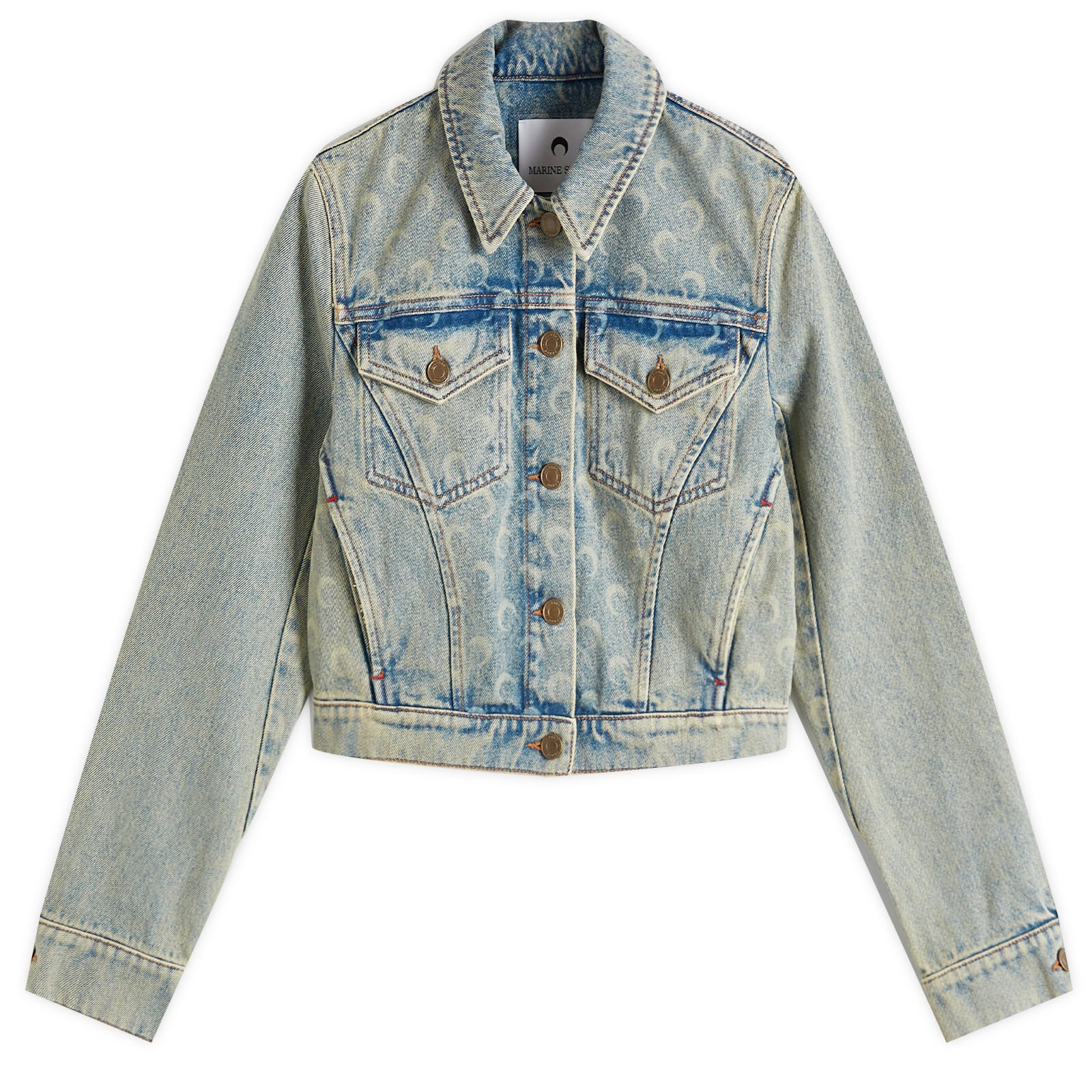 マリーンセル Moon Laser Denim Boxy Suit Jacket Marine Serre マリーン セル SS25 MOON LASER DENIM BOXY SUIT