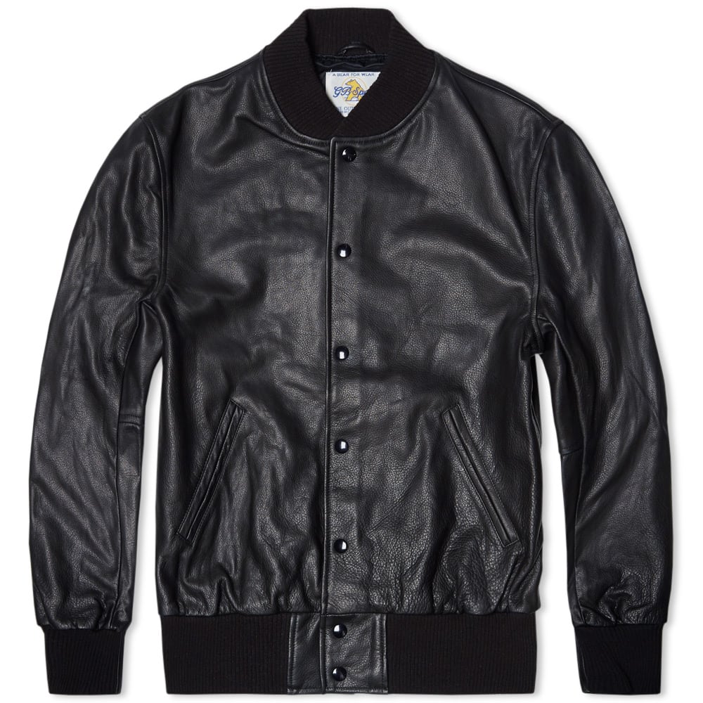 Golden Bear Sportswear Leather Corbett Varsity Jacket Black END. (AU) Golden Bear Sportswear Leather Corbett Varsity Jacket Black END. (AU)